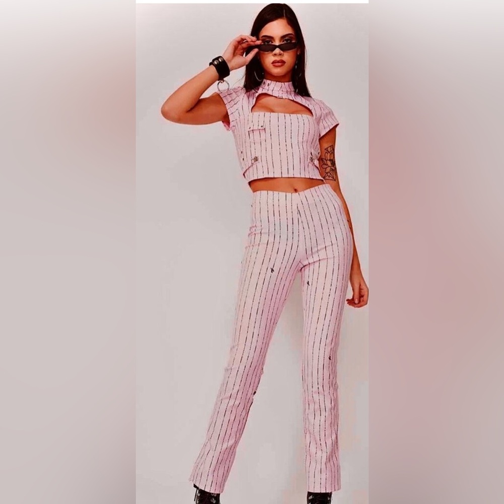 I AM GIA Pink straight slit  leg pants .M